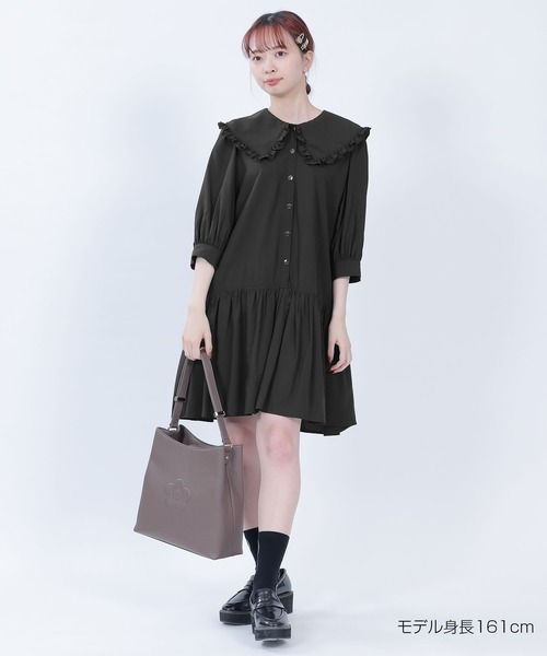 MARY QUANT（マリークワント）の「フリルBIGカラー ワンピース