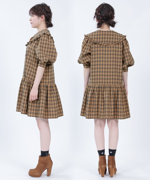 MARY QUANT（マリークワント）の「フリルBIGカラー ワンピース