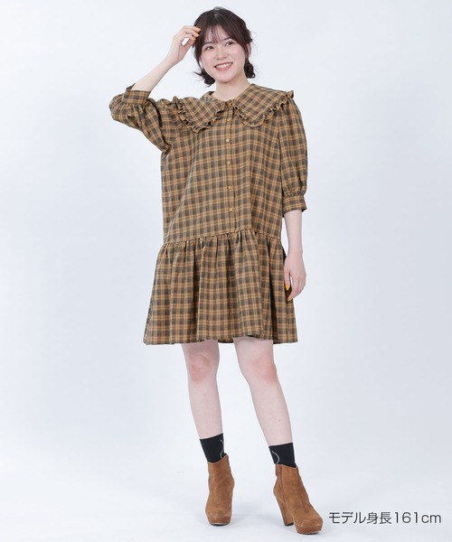 MARY QUANT（マリークワント）の「フリルBIGカラー ワンピース 