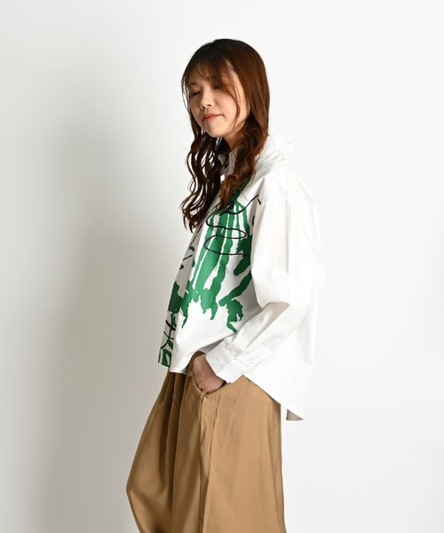 MARAI(マーライ)の「アートプリント長袖ブラウス レギュラーカラー(シャツ/ブラウス・レディース・ブラック/ホワイト・FREE)」の5枚目の写真