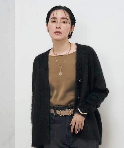Laraaji(ララージ)の「カシミヤファー加工Vネックカーディガン(カーディガン/ボレロ・レディース・ブラウン/ブラック・38)」の16枚目の写真