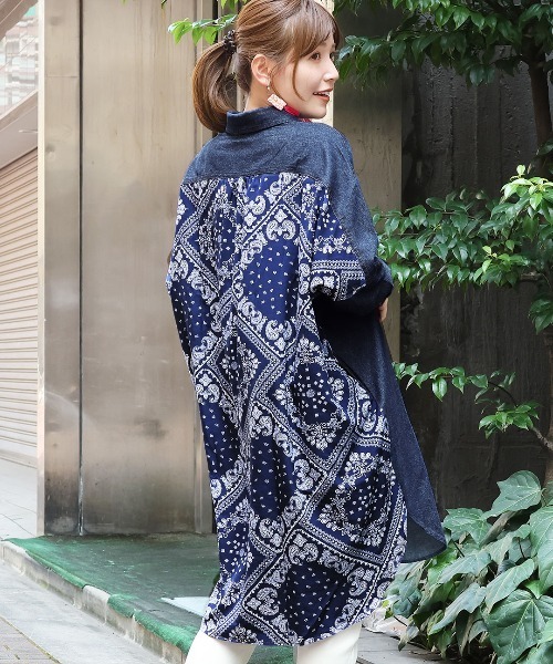 チチカカ（チチカカ）の「ドッキングデニムシャツワンピース（シャツワンピース・レディース・インディゴブルー/ブルー・FREE）」の2枚目の写真