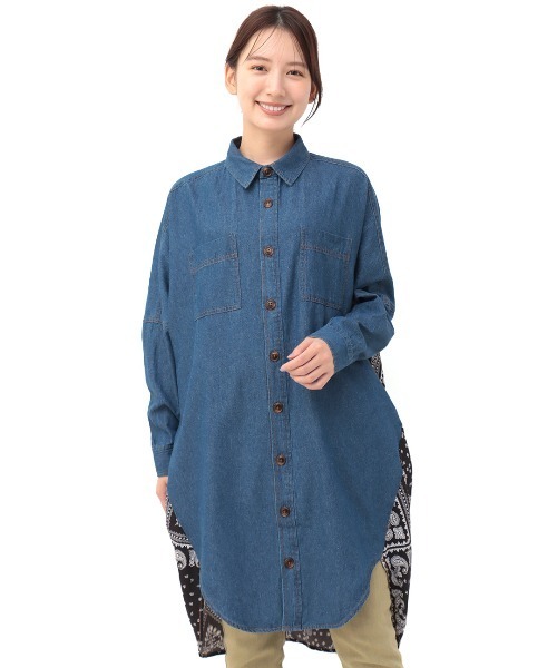 チチカカ（チチカカ）の「ドッキングデニムシャツワンピース（シャツワンピース・レディース・インディゴブルー/ブルー・FREE）」の19枚目の写真