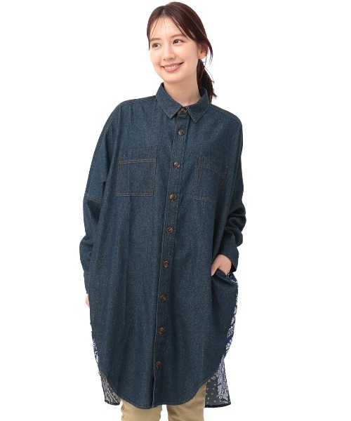 チチカカ（チチカカ）の「ドッキングデニムシャツワンピース（シャツワンピース・レディース・インディゴブルー/ブルー・FREE）」の20枚目の写真