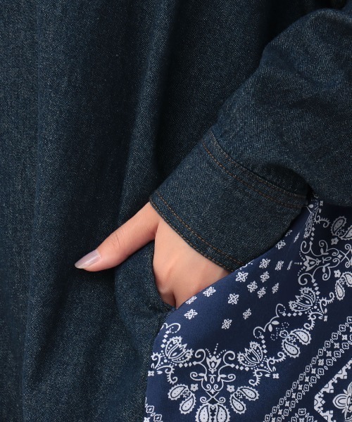 チチカカ（チチカカ）の「ドッキングデニムシャツワンピース（シャツワンピース・レディース・インディゴブルー/ブルー・FREE）」の13枚目の写真