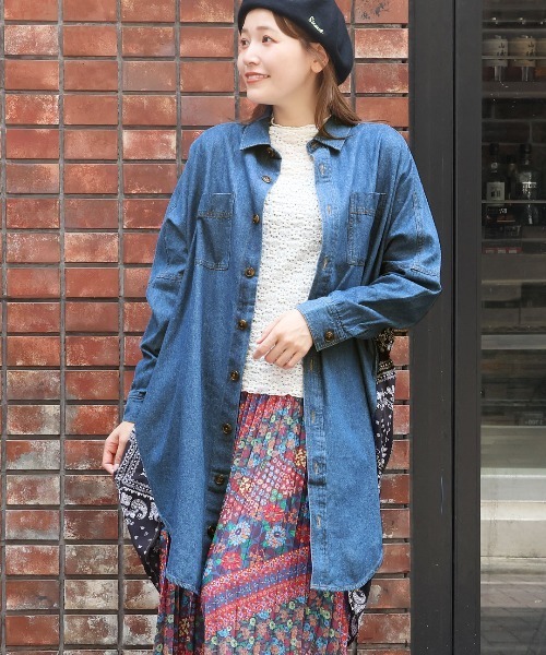 チチカカ（チチカカ）の「ドッキングデニムシャツワンピース（シャツワンピース・レディース・インディゴブルー/ブルー・FREE）」の21枚目の写真