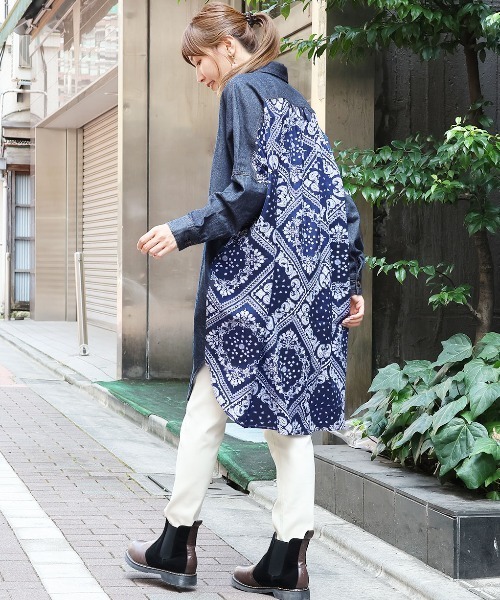 チチカカ（チチカカ）の「ドッキングデニムシャツワンピース（シャツワンピース・レディース・インディゴブルー/ブルー・FREE）」の5枚目の写真