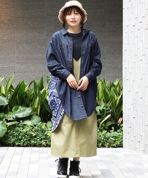 チチカカ（チチカカ）の「ドッキングデニムシャツワンピース（シャツワンピース・レディース・インディゴブルー/ブルー・FREE）」の3枚目の写真