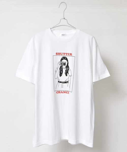 Revo.(レボ)の「RGY SHUTTER CHANCE デザインプリントTシャツ(Tシャツ/カットソー・レディース・オートミール/ホワイト・L/M)」の1枚目の写真