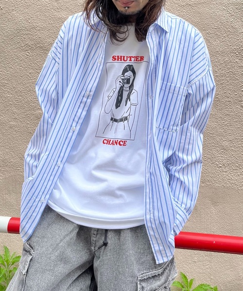 Revo.(レボ)の「RGY SHUTTER CHANCE デザインプリントTシャツ(Tシャツ/カットソー・レディース・オートミール/ホワイト・L/M)」の11枚目の写真