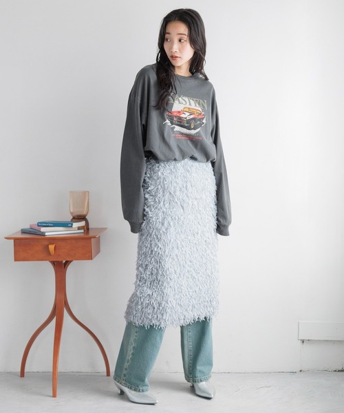 LOWRYS FARM（ローリーズファーム）の「フェザータイトスカート　136543（スカート・レディース・ブラック/アイボリー/グレー・FREE）」の21枚目の写真