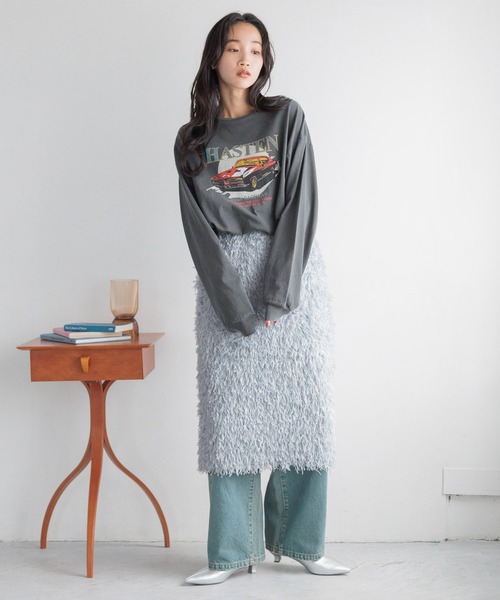 LOWRYS FARM（ローリーズファーム）の「フェザータイトスカート　136543（スカート・レディース・ブラック/アイボリー/グレー・FREE）」の22枚目の写真