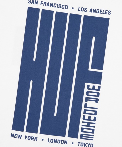HUF（ハフ）の「BIG BLOCK TEE / HUF ハフ ヘビーウェイト プリント Tシャツ 半袖（Tシャツ/カットソー・メンズ・ブラック/ホワイト・SMALL/MEDIUM/LARGE/X-LARGE/XX-LARGE）」の7枚目の写真