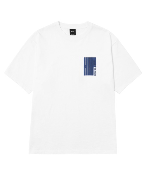 HUF（ハフ）の「BIG BLOCK TEE / HUF ハフ ヘビーウェイト プリント Tシャツ 半袖（Tシャツ/カットソー・メンズ・ブラック/ホワイト・SMALL/MEDIUM/LARGE/X-LARGE/XX-LARGE）」の3枚目の写真