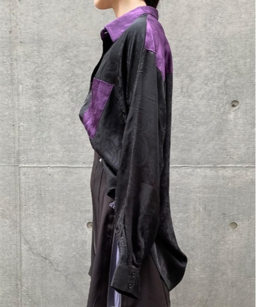 【セール】配色ドルマン長袖シャツ（シャツ/ブラウス）｜AXES-X（アクシーズエックス）