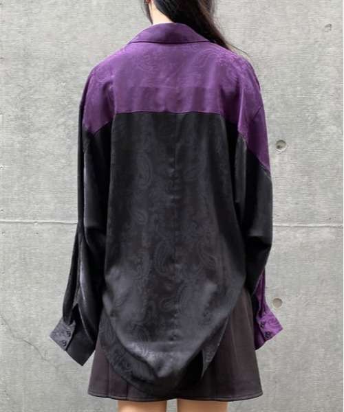 【セール】配色ドルマン長袖シャツ（シャツ/ブラウス）｜AXES-X（アクシーズエックス）