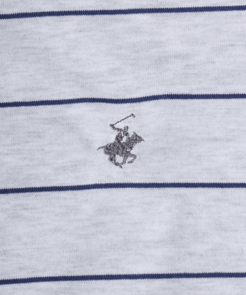 BEVERLY HILLS POLO CLUB（ビバリーヒルズポロクラブ）の「BEVERLY HILLS POLO CLUB（ビバリーヒルズポロクラブ）ボートネックロンT レディース/長袖/無地/ボーダー（Tシャツ/カットソー・レディース・ブラック系その他/ホワイト系その他/ブルー/アッシュグレー/スミクロ/ブルー系その他・M/L）」の8枚目の写真