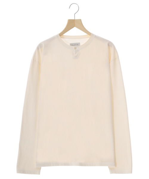 BALLAST ARK（バラストアーク）の「BALLAST ARK / バラストアーク：PIGMENT DYEING HENRY NECK L/S TEE：BA10-T002[AST]（Tシャツ/カットソー・メンズ・ブラック/ホワイト系その他・LARGE/MEDIUM）」の2枚目の写真