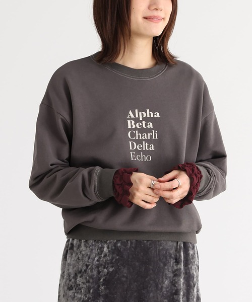 n'OrLABEL(ノアールレーベル)の「袖シャーリングカットソー(Tシャツ/カットソー・レディース・ブラック/オフホワイト/杢グレー/ボルドー・S~M/L~LL/3L)」の8枚目の写真