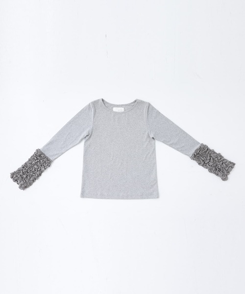 n'OrLABEL(ノアールレーベル)の「袖シャーリングカットソー(Tシャツ/カットソー・レディース・ブラック/オフホワイト/杢グレー/ボルドー・S~M/L~LL/3L)」の21枚目の写真