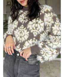 MURUA | ダマスクシャギーニットトップス(ニット/セーター)