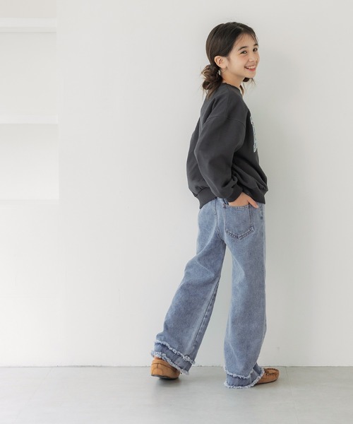 coca（coca）（コカ）の「キッズ ダブルフリンジデニムパンツ（デニムパンツ・キッズ・ブルー・120/130/140/150）」の3枚目の写真