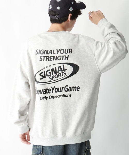 SIGNAL SPORTS（シグナルスポーツ）の「【SIGNAL SPORTS】ヘビーウェイトコットン/ゲームプリント裏毛クルーネックスウェット（スウェット・メンズ・ホワイト/ブラック/イエロー・MEDIUM/LARGE）」の2枚目の写真