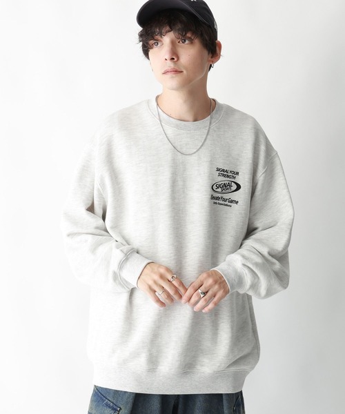 SIGNAL SPORTS（シグナルスポーツ）の「【SIGNAL SPORTS】ヘビーウェイトコットン/ゲームプリント裏毛クルーネックスウェット（スウェット・メンズ・ホワイト/ブラック/イエロー・MEDIUM/LARGE）」の4枚目の写真