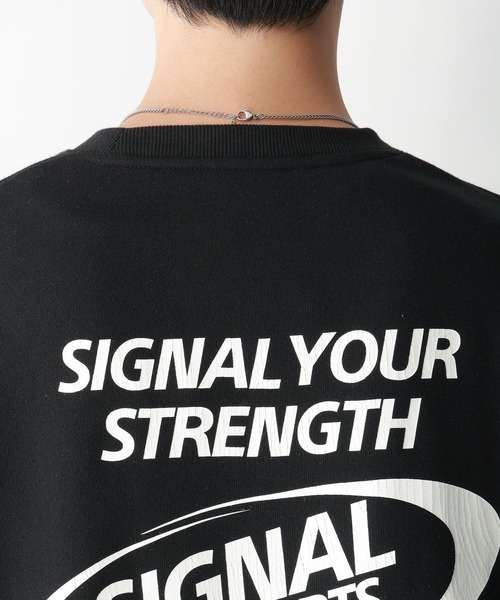 SIGNAL SPORTS（シグナルスポーツ）の「【SIGNAL SPORTS】ヘビーウェイトコットン/ゲームプリント裏毛クルーネックスウェット（スウェット・メンズ・ホワイト/ブラック/イエロー・MEDIUM/LARGE）」の12枚目の写真