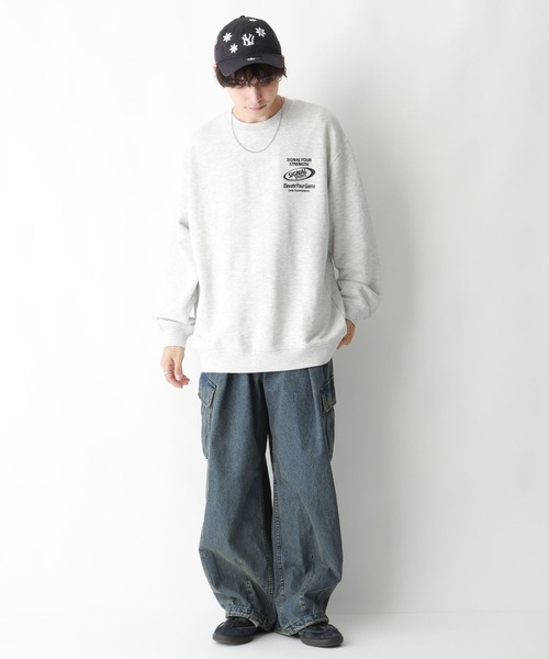 SIGNAL SPORTS（シグナルスポーツ）の「【SIGNAL SPORTS】ヘビーウェイトコットン/ゲームプリント裏毛クルーネックスウェット（スウェット・メンズ・ホワイト/ブラック/イエロー・MEDIUM/LARGE）」の6枚目の写真