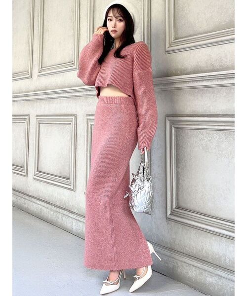 RESEXXY（リゼクシー）の「グリッタールーズニットトップス【セットアップ着用可能】（ニット/セーター・レディース・ブラック/ピンク/オレンジ/ブルー・FREE）」の22枚目の写真