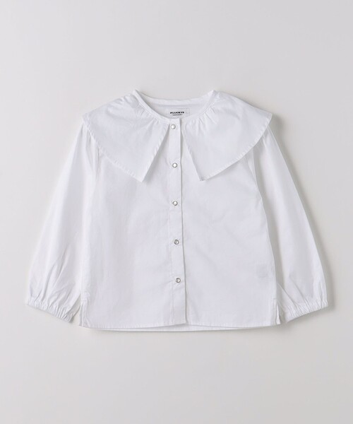 green label relaxing（グリーンレーベルリラクシング）の「【別注】＜Pluckys＞EX フリル ブラウス  / キッズ  100cm-130cm（シャツ/ブラウス・キッズ・ホワイト/ライトブルー・100cm/110cm/130cm/120cm）」の2枚目の写真