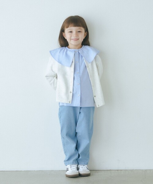 green label relaxing（グリーンレーベルリラクシング）の「【別注】＜Pluckys＞EX フリル ブラウス  / キッズ  100cm-130cm（シャツ/ブラウス・キッズ・ホワイト/ライトブルー・100cm/110cm/130cm/120cm）」の3枚目の写真