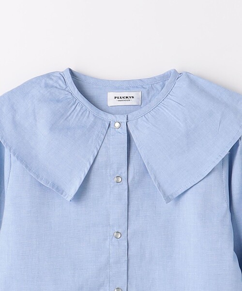 green label relaxing（グリーンレーベルリラクシング）の「【別注】＜Pluckys＞EX フリル ブラウス  / キッズ  100cm-130cm（シャツ/ブラウス・キッズ・ホワイト/ライトブルー・100cm/110cm/130cm/120cm）」の6枚目の写真