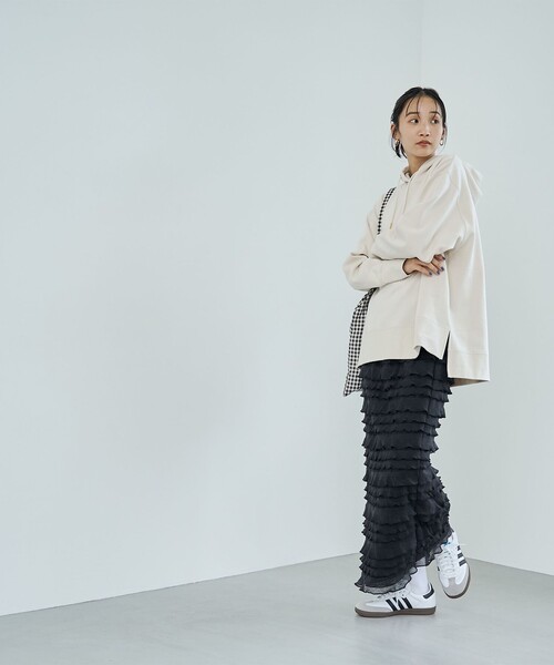 coen（コーエン）の「CVC裏起毛フーディーパーカー（パーカー・レディース・ワインレッド/ブラック/オフホワイト・M/L）」の18枚目の写真