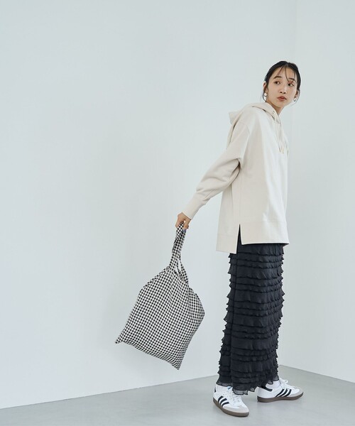 coen（コーエン）の「CVC裏起毛フーディーパーカー（パーカー・レディース・ワインレッド/ブラック/オフホワイト・M/L）」の17枚目の写真