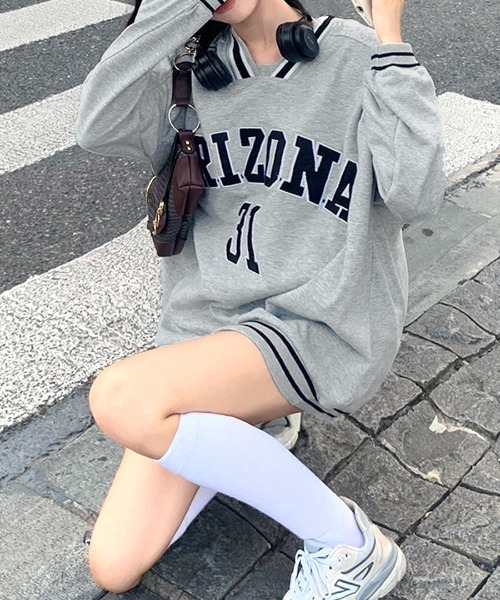 PEOPLESTYLE*日本未*ロゴ刺繍/Vネック/プルオーバー スウェット Vネックロゴプルオーバー（スウェット）｜REMUR（レミュール）の