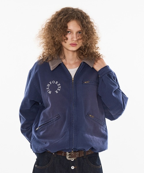 WISHFOREVERドローコードビンテージライクショートダックジャケット DRAW CODE VINTAGE LIKE SHORT DAC JACKET/ドローコード