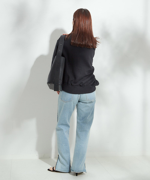 INSCRIRE（アンスクリア）の「《追加2》《別注》【INSCRIRE /アンスクリア】Asymmetry Sweat Shirt：スウェット（スウェット・レディース・チャコールグレー/ブラック・MEDIUM）」の5枚目の写真