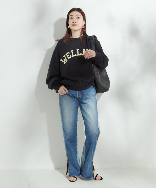 INSCRIRE（アンスクリア）の「《追加2》《別注》【INSCRIRE /アンスクリア】Asymmetry Sweat Shirt：スウェット（スウェット・レディース・チャコールグレー/ブラック・MEDIUM）」の6枚目の写真