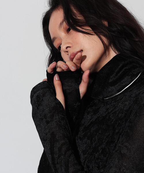 GALLEST（ギャレスト）の「◆フロッキーチュールシアートップス（Tシャツ/カットソー・レディース・ブラック/アイボリー/グレー・38）」の9枚目の写真