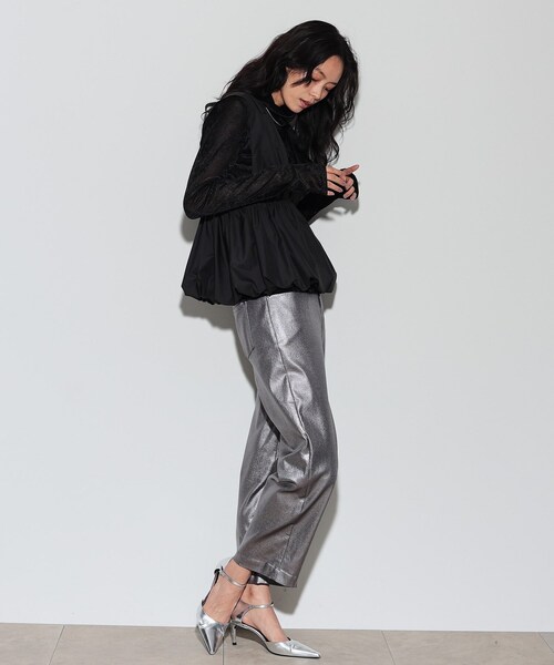 GALLEST（ギャレスト）の「◆フロッキーチュールシアートップス（Tシャツ/カットソー・レディース・ブラック/アイボリー/グレー・38）」の11枚目の写真