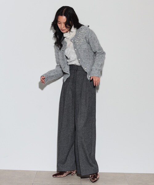 GALLEST（ギャレスト）の「◆フロッキーチュールシアートップス（Tシャツ/カットソー・レディース・ブラック/アイボリー/グレー・38）」の18枚目の写真