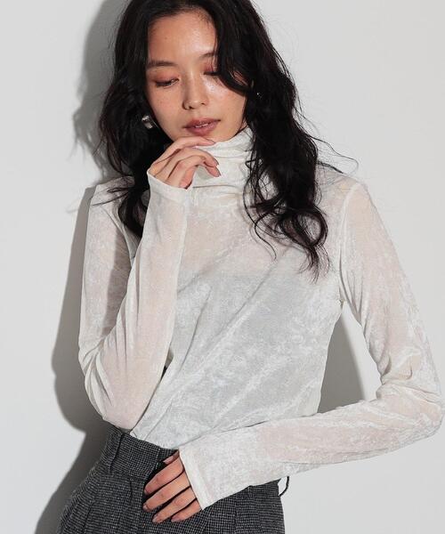 GALLEST（ギャレスト）の「◆フロッキーチュールシアートップス（Tシャツ/カットソー・レディース・ブラック/アイボリー/グレー・38）」の21枚目の写真