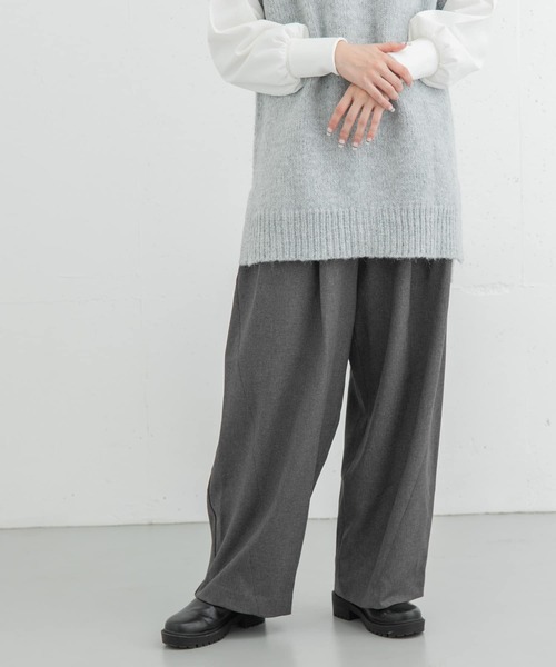 EKAL（エカル）の「タックカーブラインパンツ（その他パンツ・レディース・ブラウン/グレー/ブラック・ONE）」の7枚目の写真