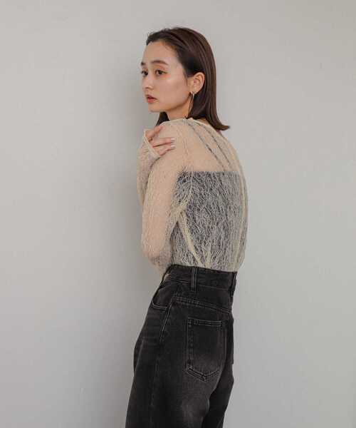 SENSE OF PLACE by URBAN RESEARCH(センスオブプレイスバイアーバンリサーチ)の「レースシアートップ(Tシャツ/カットソー・レディース・ブラック/ブラウン/ベージュ・ONE)」の13枚目の写真