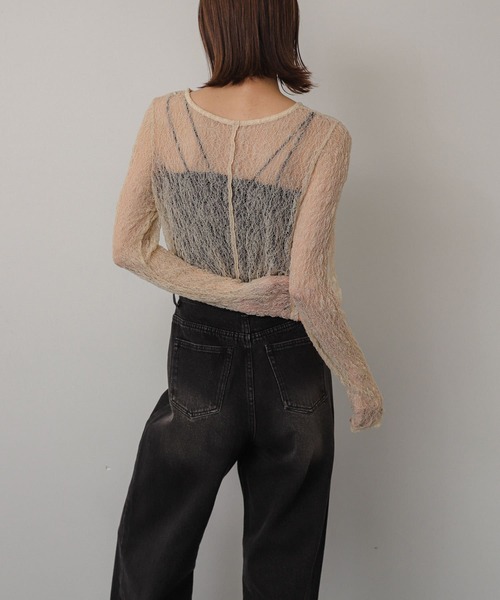 SENSE OF PLACE by URBAN RESEARCH(センスオブプレイスバイアーバンリサーチ)の「レースシアートップ(Tシャツ/カットソー・レディース・ブラック/ブラウン/ベージュ・ONE)」の14枚目の写真