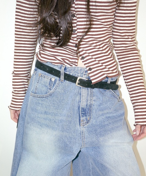 igi（イジ）の「SIMPLE SUEDE BELT / シンプルスエードベルト（ベルト・レディース・ブラック/ダークブラウン/ベージュ・FREE）」の16枚目の写真