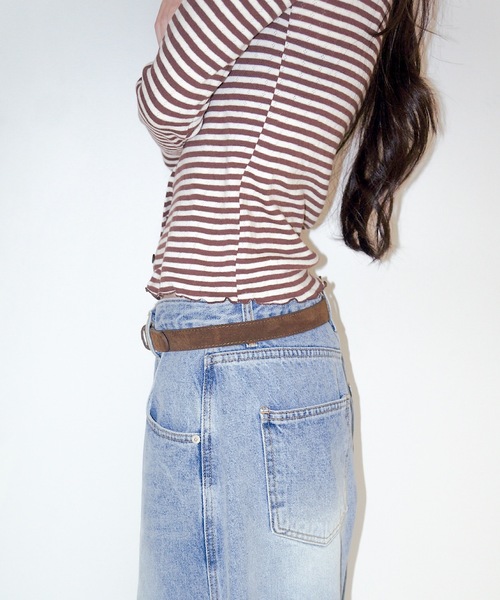 igi（イジ）の「SIMPLE SUEDE BELT / シンプルスエードベルト（ベルト・レディース・ブラック/ダークブラウン/ベージュ・FREE）」の6枚目の写真