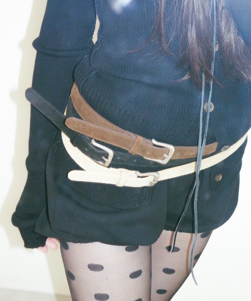 igi（イジ）の「SIMPLE SUEDE BELT / シンプルスエードベルト（ベルト・レディース・ブラック/ダークブラウン/ベージュ・FREE）」の7枚目の写真